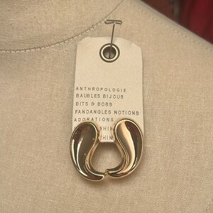 NWT Anthropologie Gold Tear Drop Earrings